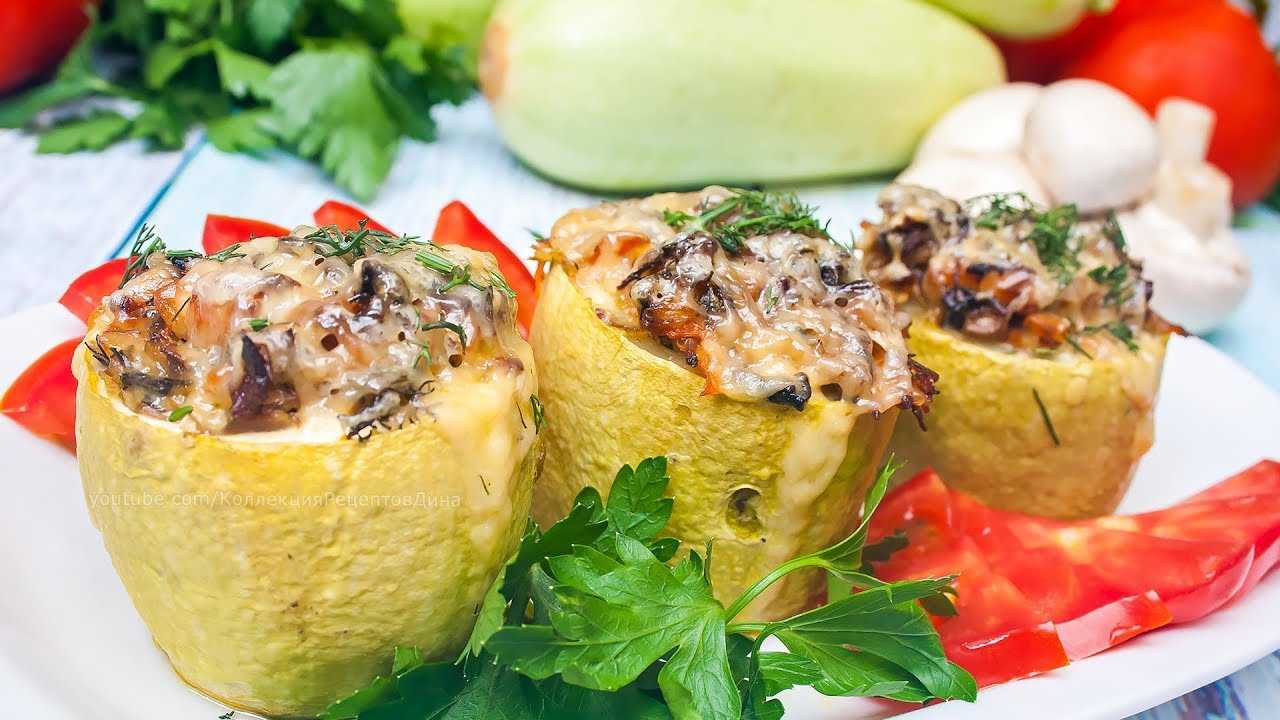 Фаршированные кабачки мясным фаршем, запечённые в духовке. быстро и вкусно!