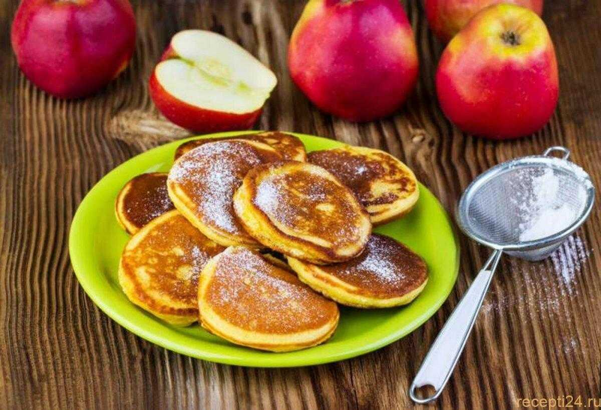 Оладьи на кефире с яблоками и корицей  рецепт с пошаговыми фото