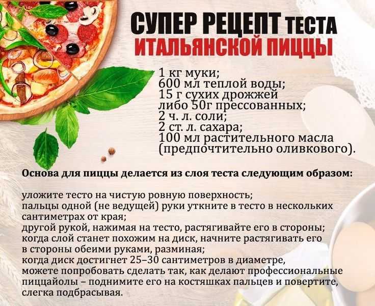 Тесто для пиццы как в пиццерии — 15 рецептов тонкого и мягкого теста