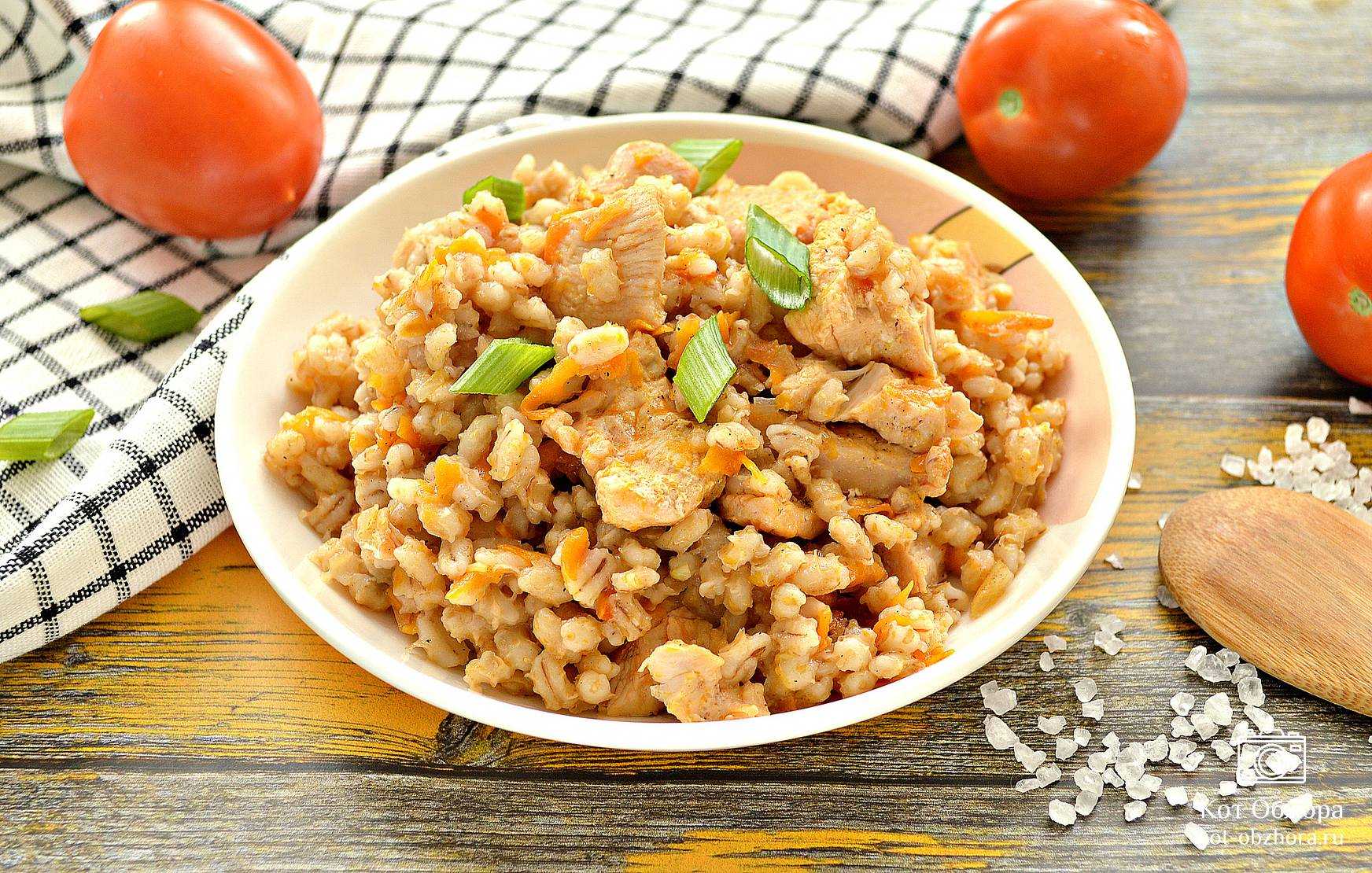 Плов из перловки с мясом-пошаговый рецепт с фото