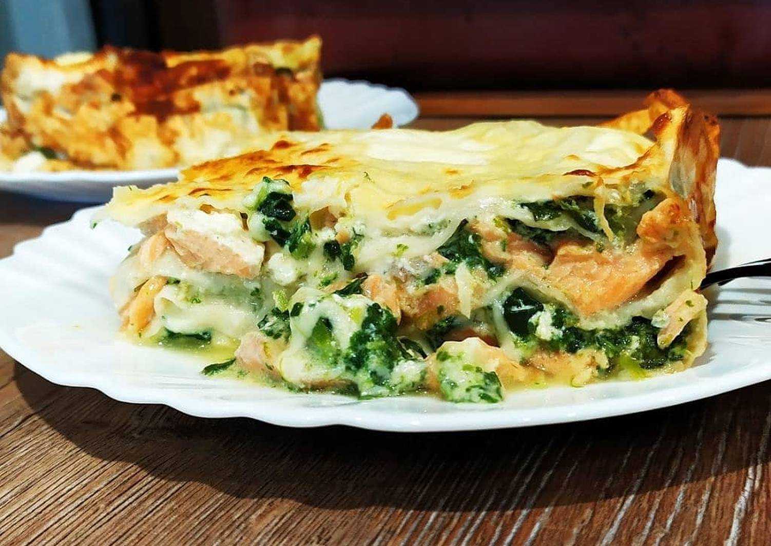 Лазанья с курицей и грибами