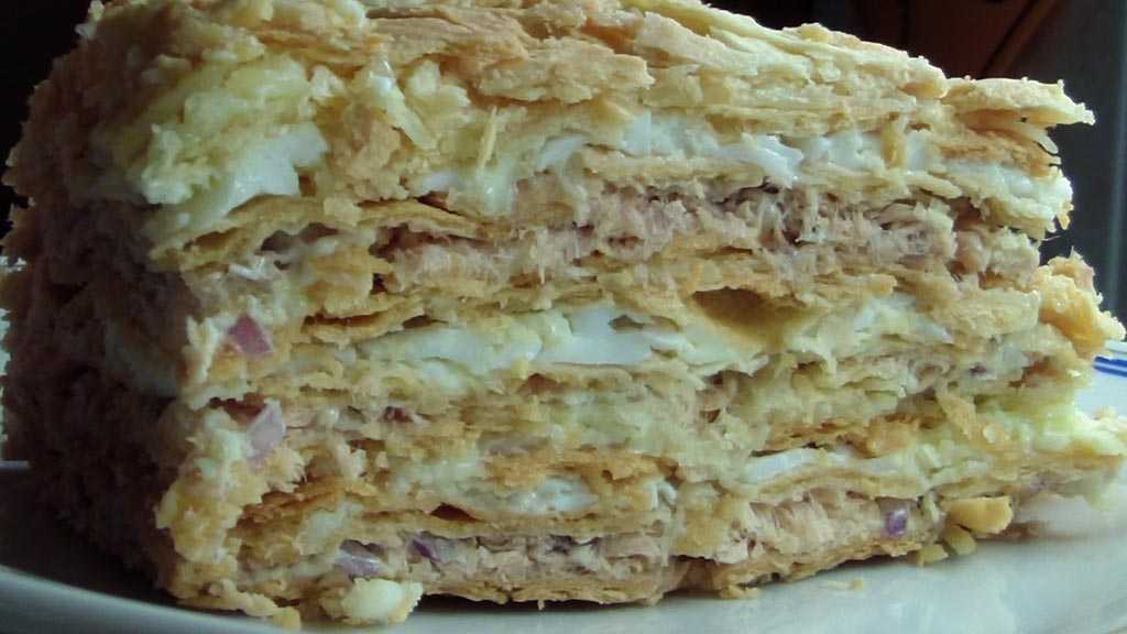 Закусочный торт "наполеон" -пошаговый рецепт с фото