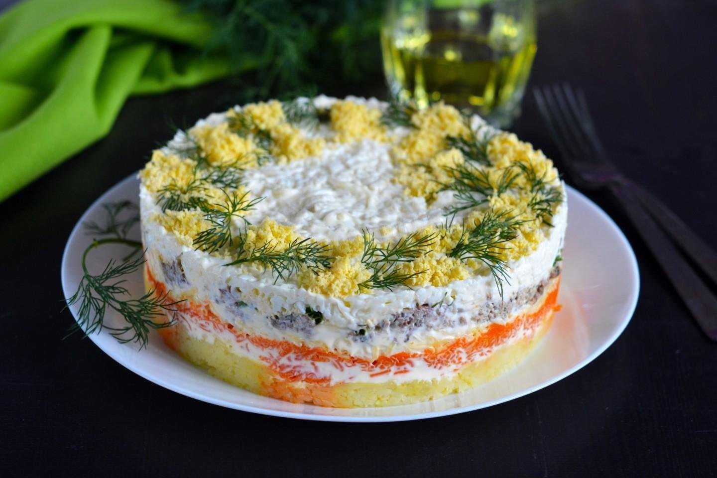 Салат мимоза классический с горбушей, сардиной, рисом: рецепт с фото