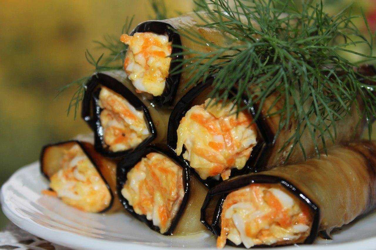 Рулетики из баклажанов с сыром и чесноком — пошаговый рецепт
