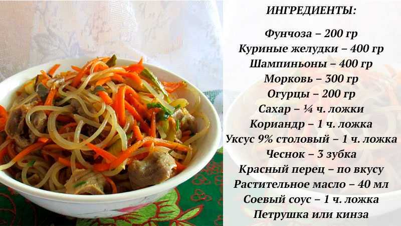 Рецепты с фунчозой в домашних условиях
