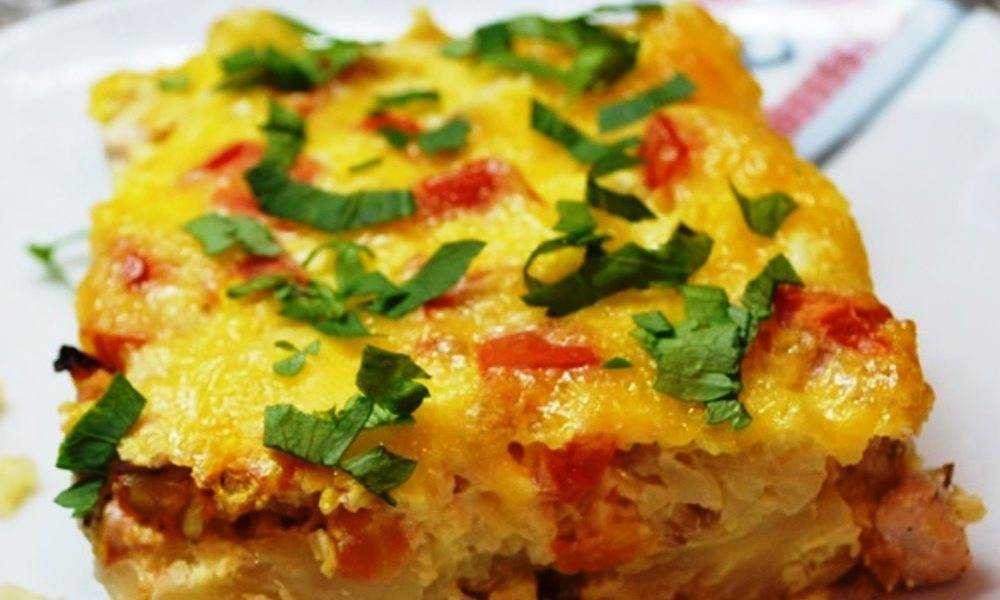 Мясная запеканка с цветной капустой в мультиварке
