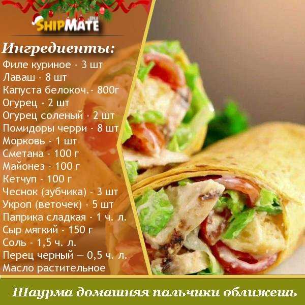 Шаурма с курицей в домашних условиях — 9 рецептов