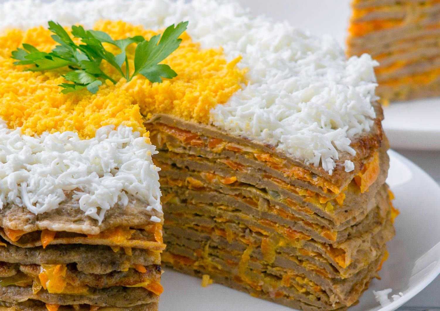 Рецепты салатов, первых блюд, закусок, вторых блюд, гарниров, закаток, выпечек, десертов и напитков | wowcook.net 
печеночный торт из куриной печени с грибами | wowcook.net