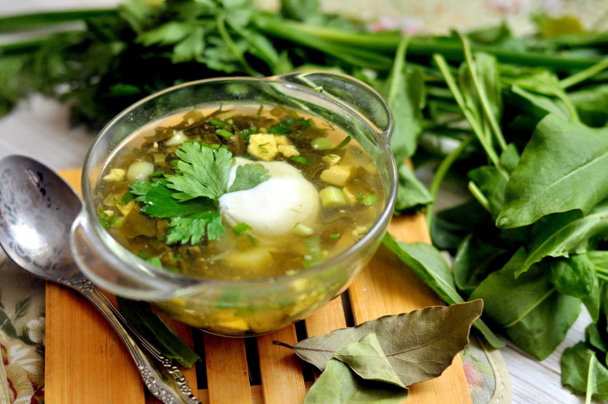 Щавель — рецепты зелёного супа с яйцом и зеленью