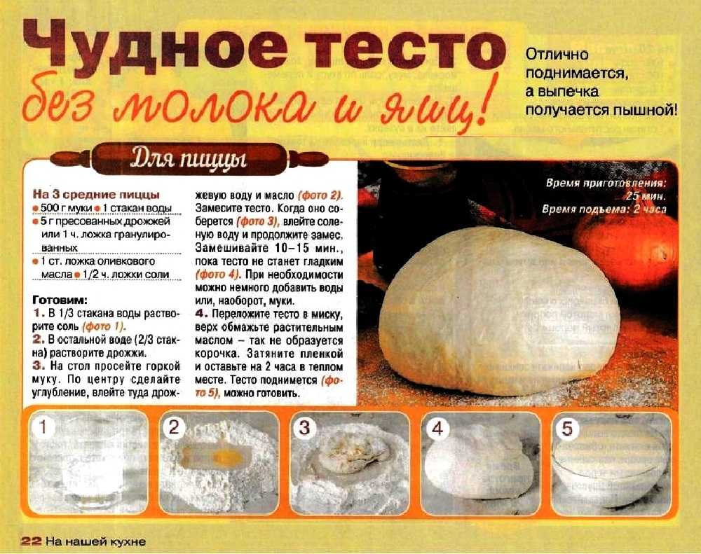 Тесто без дрожжей и без яиц на воде для пиццы в духовке  рецепт с пошаговыми фото