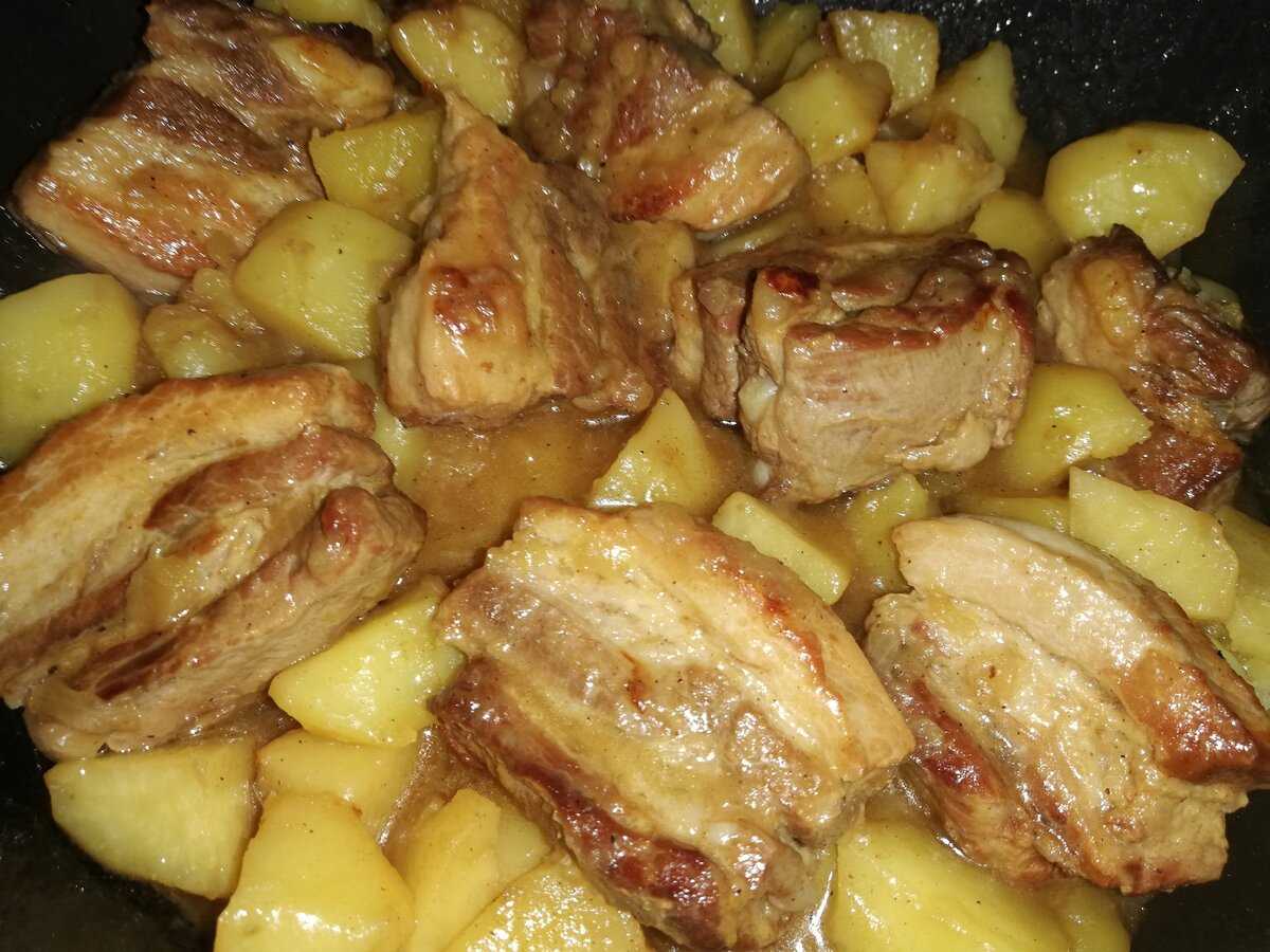 Жареная картошка с мясом