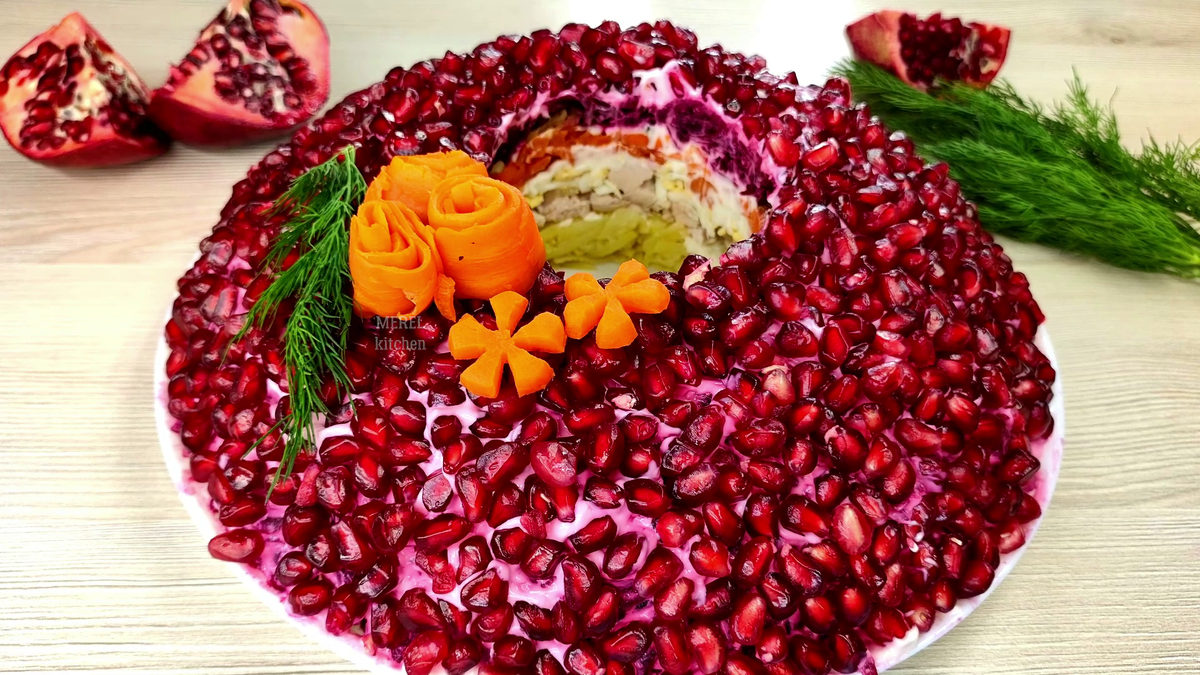 Салат гранатовый браслет — классические рецепты очень вкусного салата