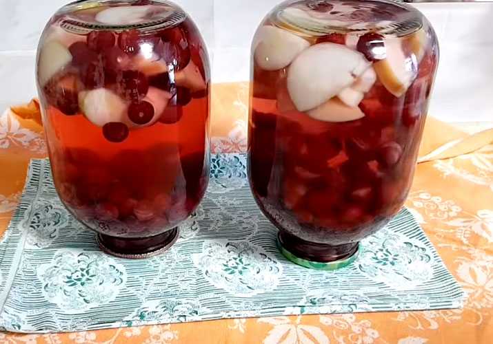 Компот из черноплодной рябины на зиму с яблоками и вишневым листом на 3 литровую банку без стерилизации: простой рецепт компота из черноплодки