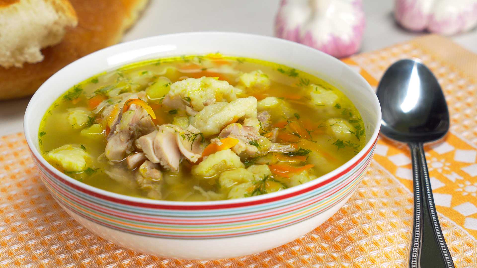 Суп с клёцками на курном бульоне — 5 пошаговых рецептов приготовления