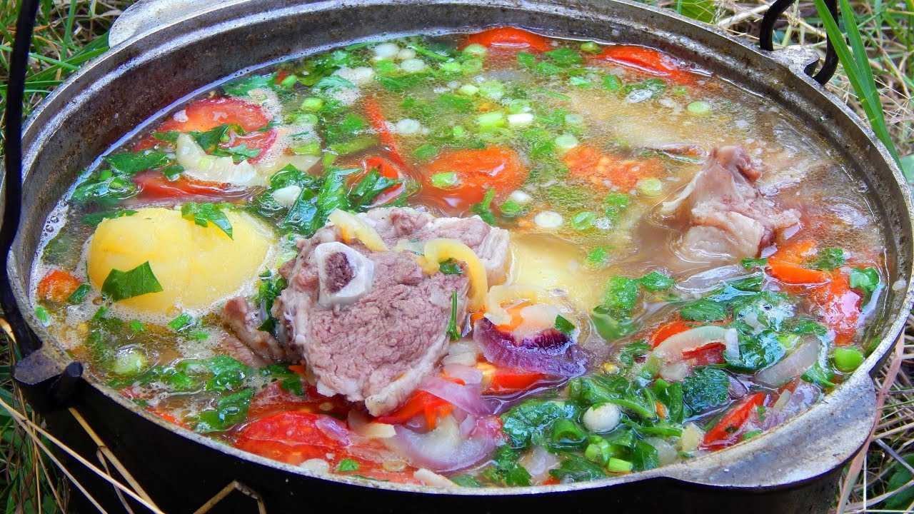 Шулюм из говядины на костре в казане  рецепт с изображением пошагово