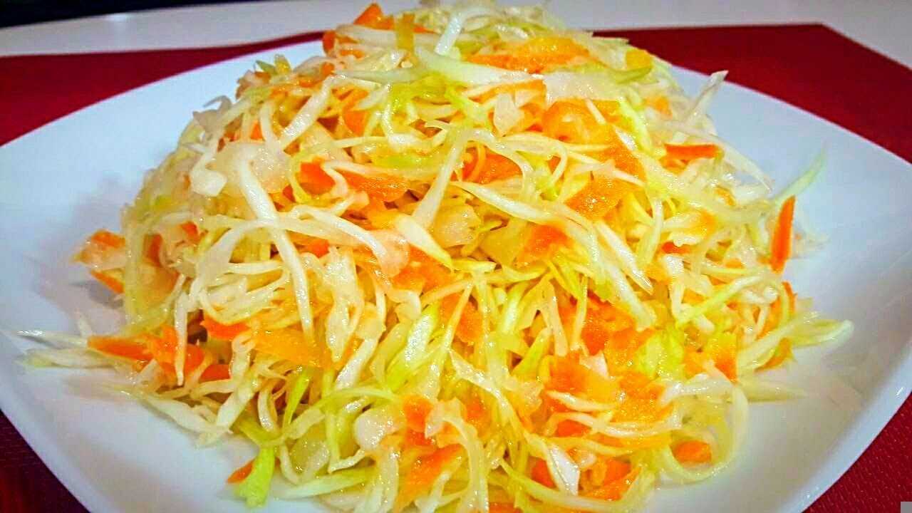 Витаминный салат из капусты и моркови как в столовой  рецепт с пошаговыми фото
