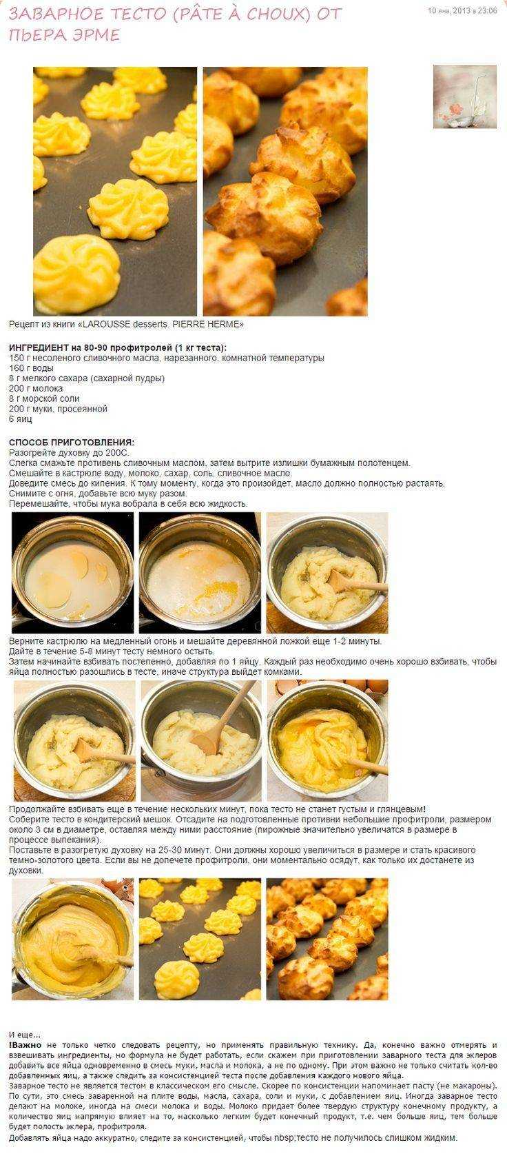 Заварное тесто на маргарине для профитролей и эклеров  рецепт с пошаговыми фото