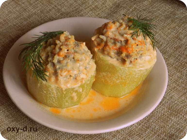 Как приготовить вкусные фаршированные кабачки в духовке, на сковороде и в мультиварке по рецепту с фото