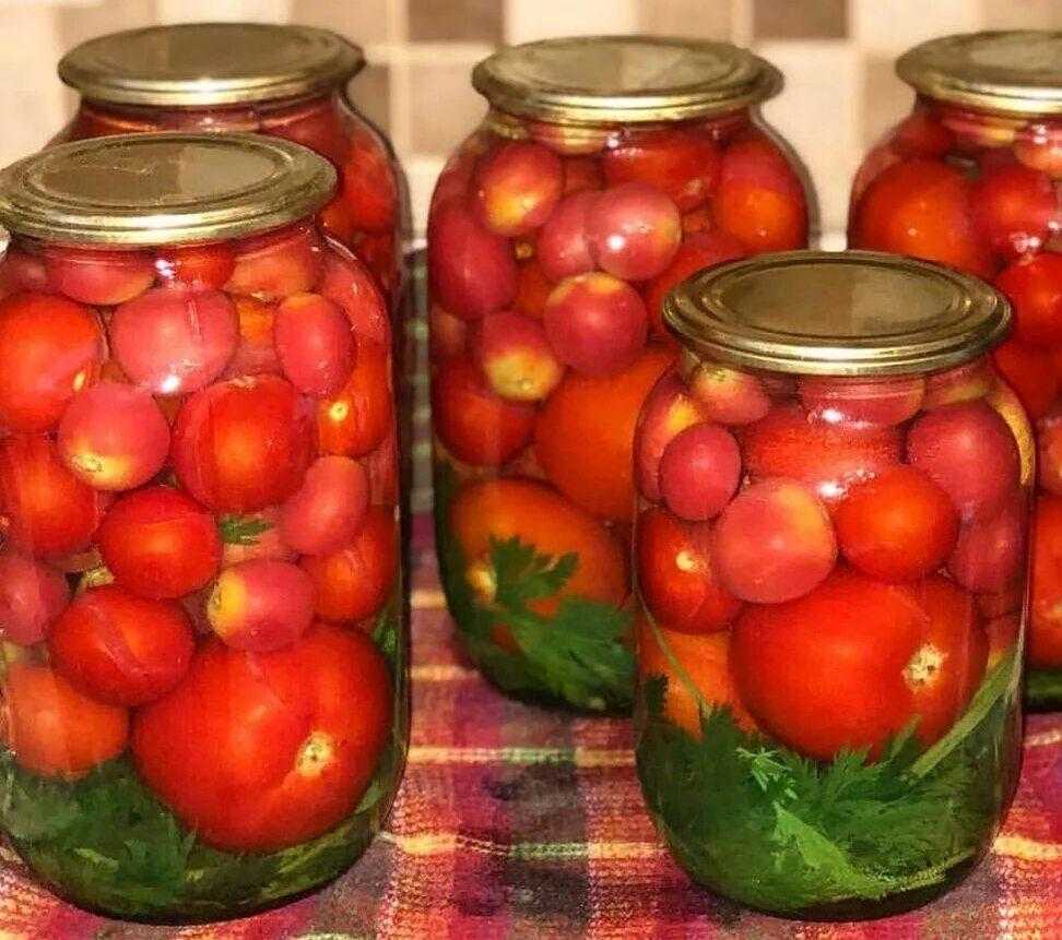 Маринованные помидоры на зиму ну очень вкусные - на 1 и 3 литра