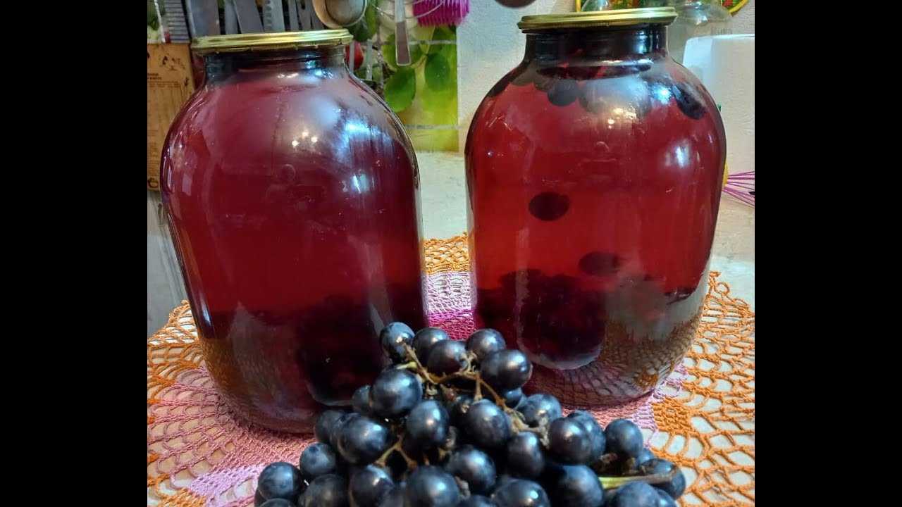 Вкусные компоты из винограда на зиму