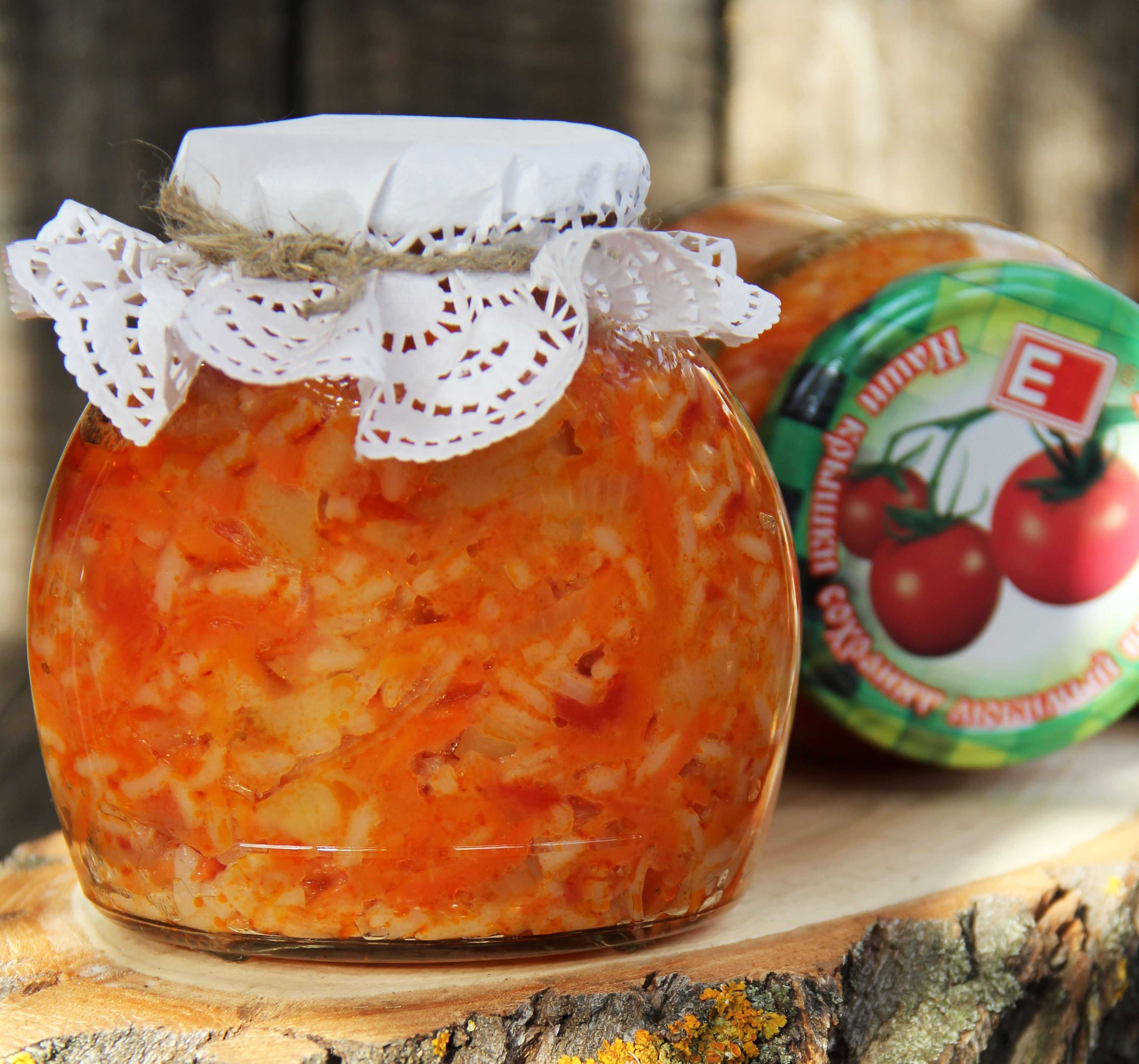Салат с рисом на зиму