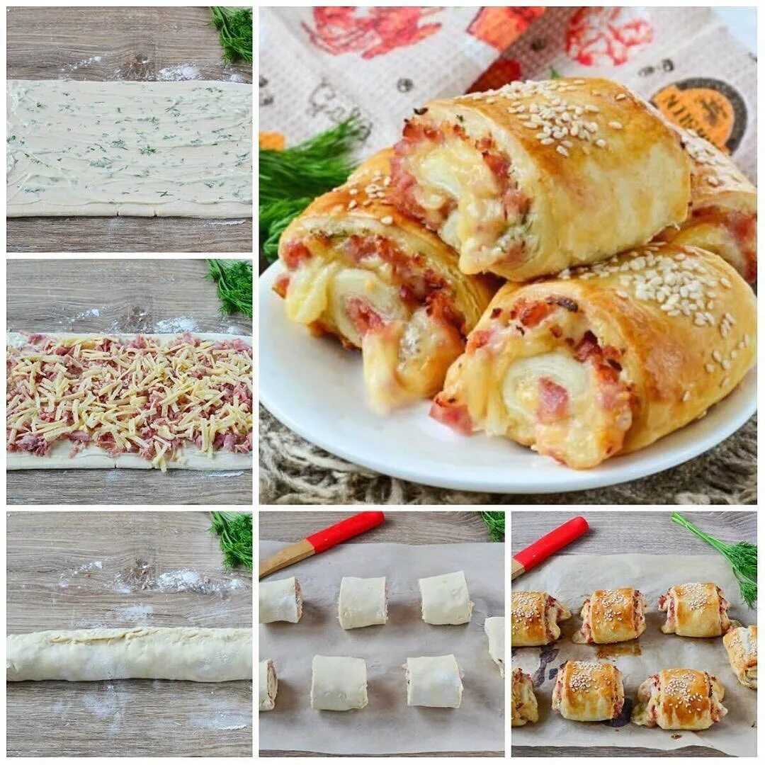 Конвертики из слоеного теста с сыром простой домашний рецепт пошагово с фото