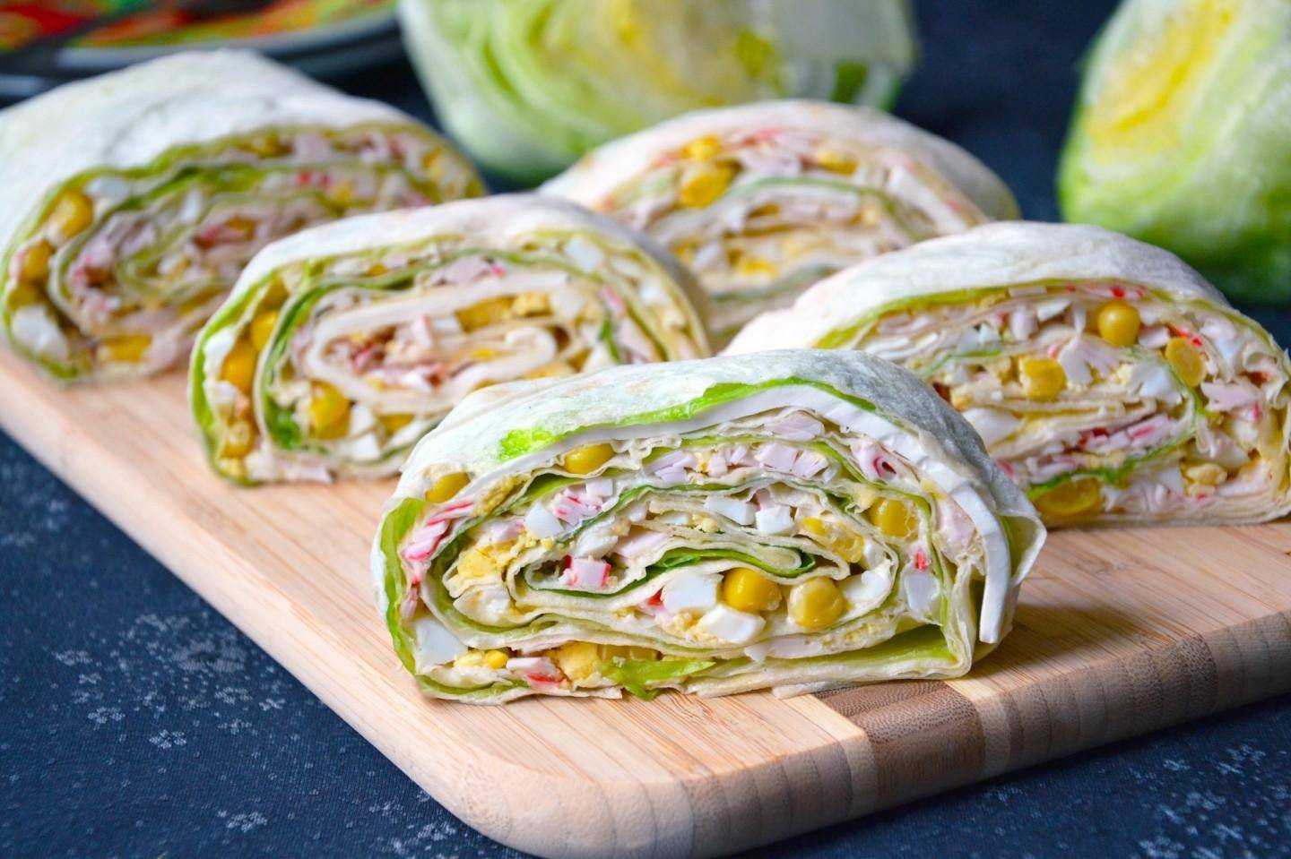 Рулет из лаваша с крабовыми палочками — рецепты вкусных начинок