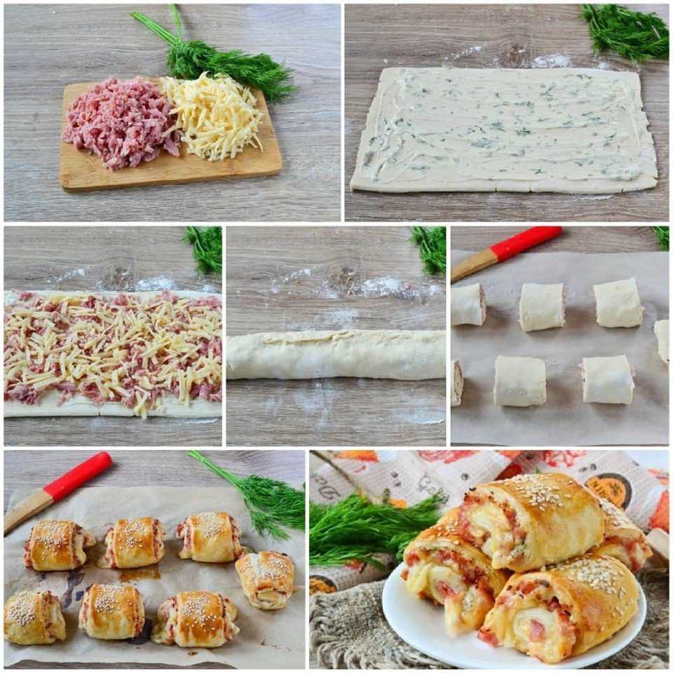 Слойки с сыром из готового слоеного теста ( простые рецепты)