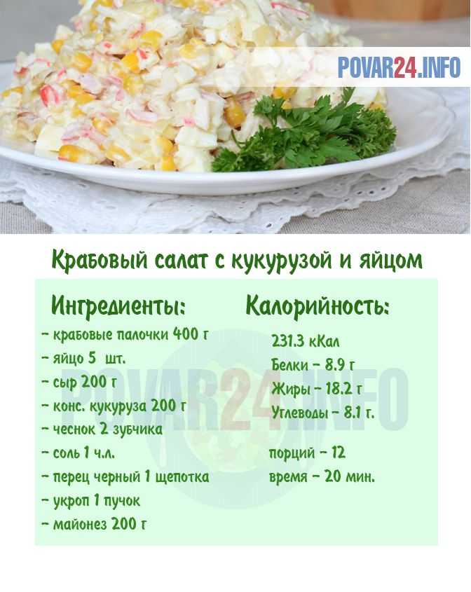 Крабовый салат с кукурузой — очень вкусные классические рецепты