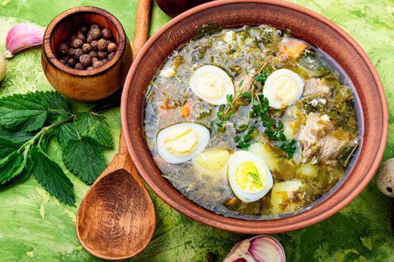 12 простых и вкусных щавелевых супов с яйцом