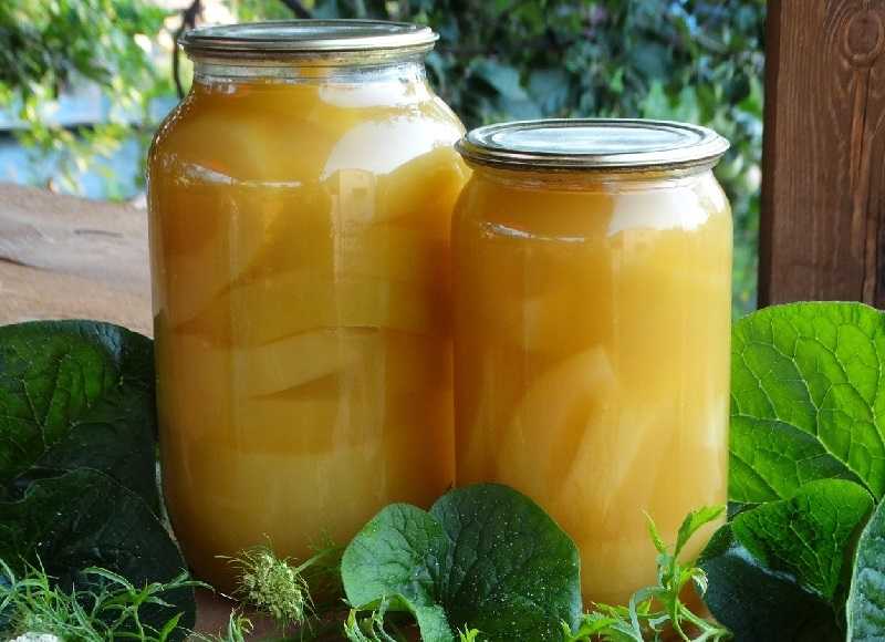 Рецепт компота из кабачков на зиму с вкусом ананаса: ананасовые кубики в кабачковом компоте