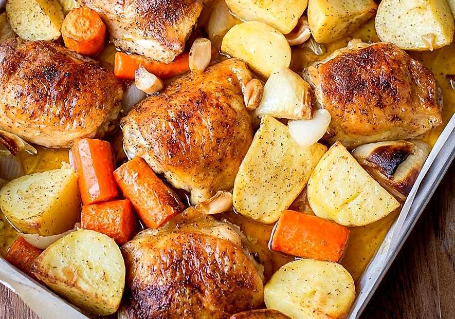 Курица в духовке с картошкой: пошаговый рецепт с фото