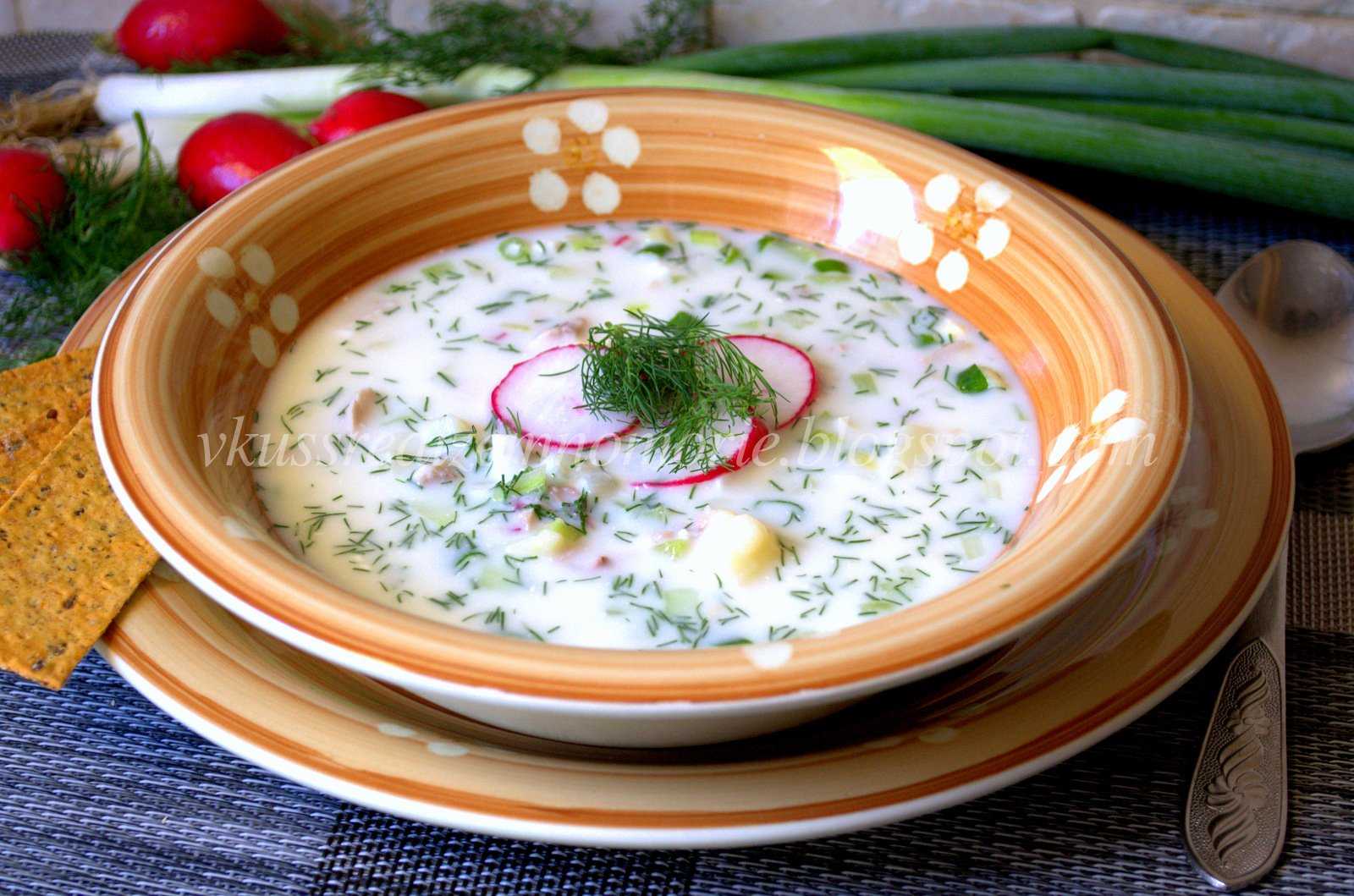 Окрошка на минералке и сметане - 9 пошаговых фото в рецепте