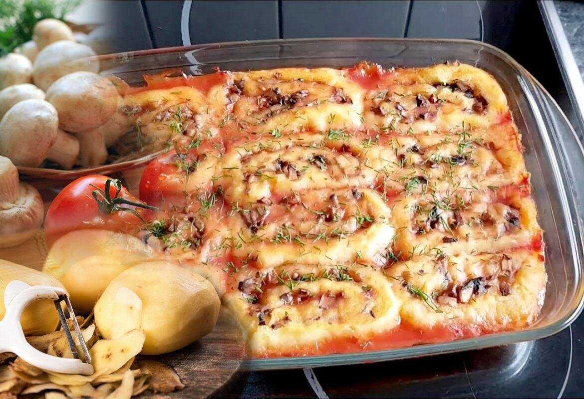 Картофель с шампиньонами в духовке  рецепт с пошаговыми фото