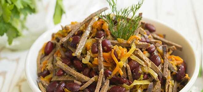 Салат с печенью и фасолью пошаговые рецепты приготовления - вкусная еда